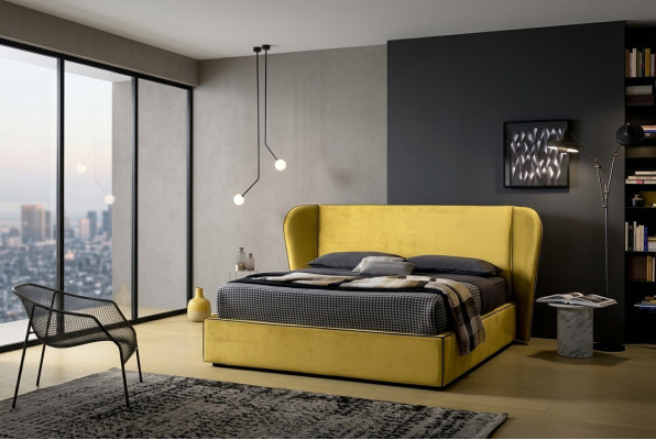 Möbel Stoff Design Einrichtung Polsterbett Rahmen Betten Luxus Bett Hotel Royal