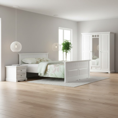 Bauern Bett Echtholz Betten 180x200c Holzbett Schlafzimmer Möbel Weiß Landhaus