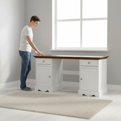 Schreibtisch Design Italien Stil Möbel Klassisch Luxus Büro Tisch Stuhl Landhaus
