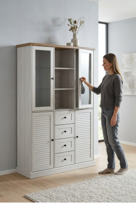 Klassische Anrichte Schrank Vitrinenschrank Vitrinen Anrichten Glas Schränke Neu