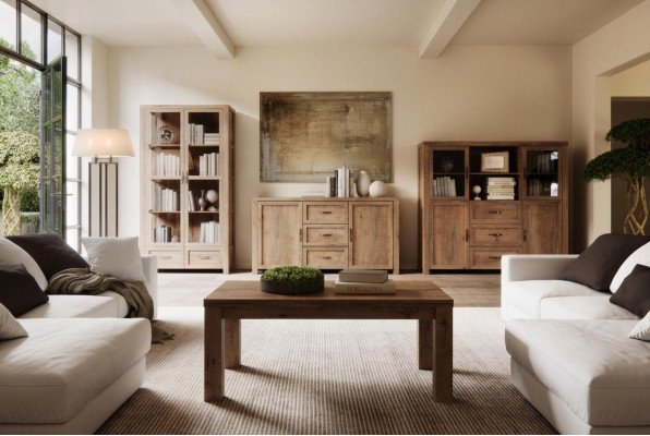 Wohnzimmermöbel Set Designer Wohnzimmer Bücherschrank Kommode Vitrine 3tlg. Neu