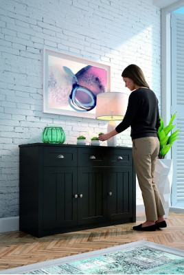 Landhaus Grün Kommoden aus Holz Sideboard Anrichte Hochschrank Kommode Anrichte