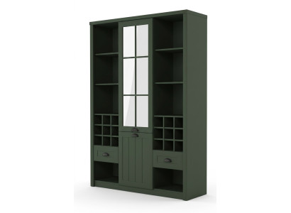 Wohnwand Schrank Möbel Regale Wohnzimmer Vitrine Glasschrank Regal Bücherschrank