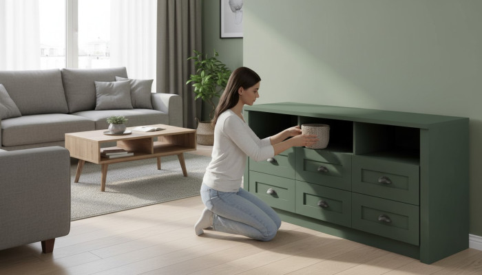 Büro Kommode Holz Schrank Holzkommode Landhaus Kommoden RTV Sideboard Sideboard