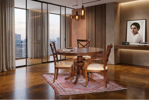Design Ess Zimmer Rund Tisch Set Garnitur 4 tlg Sets Italienische Möbel Komplett