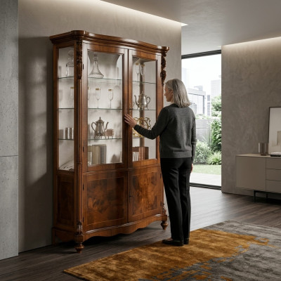 Luxus Schrank Holz Möbel Schränke Vitrine Regal Aktenschrank Glasschrank Antik