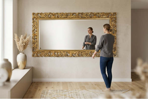 Italienische Klassischer Designer Spiegel Möbel Wandspiegel Holz - Model 1576