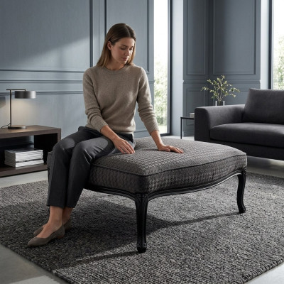 Textilhocker Hocker Polster Fußhocker Beistell Ottomane Chaise Lounge Farbwahl