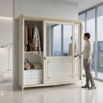 Schränke Anrichte Neu Mehrzweck Design Holz neu Klassisch Regal Kleider Schrank
