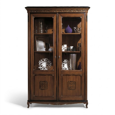 Vitrinen Glas Schrank Echtholz Vitrine Wohnzimmer Möbel Anrichte Massive Holz