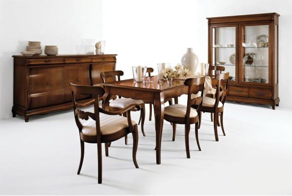Esszimmer Wohnzimmer Esstische Tische Tisch Möbel Esstisch Naturholz Retro Style