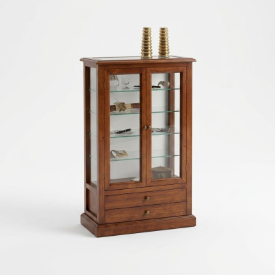Wohnzimmer Möbel Massive Holz Vitrinen Glas Schrank Echtholz Anrichte Vitrine