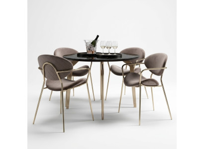 Stuhl Beige Design Wohnzimmer Esszimmer Holz Stühle Polster Lehnstuhl Möbel Neu