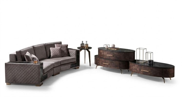 Design Wohnwand Sideboard 2x Wandablage rtv Kommode Anrichte 4 tlg. Set RTV