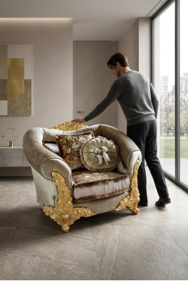 Sessel Luxus Sessel Möbel Neu Wohnzimmer Einsitzer Sofa Couch Lounge Club Hotel