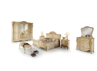 Schlafzimmer Design Luxus Set Betten Sets Bett Nachttisch Kleiderschrank 7 tlg.
