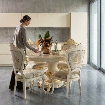 Esszimmer Set Tisch + 4 Stühle Esszimmerstuhl Set Tisch Gruppe Garnitur 5 tlg.