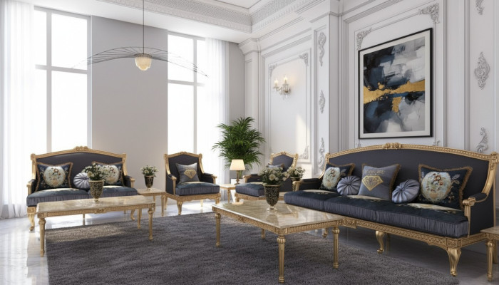 Wohnlandschaft Sofa Couch 6tlg Garnitur 3 2 1 Sitzer Couchtisch 2x Beistelltisch