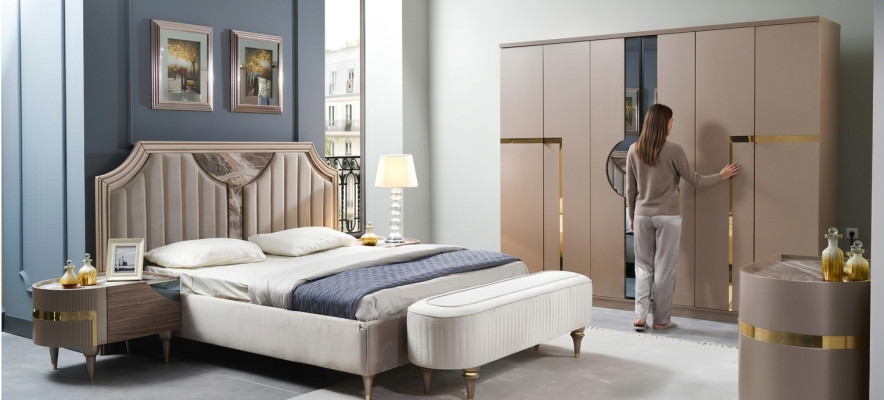 Möbel Modern Luxus Betten Neu Bett 2x Nachttisch 3 tlg. Schlafzimmer Set Design