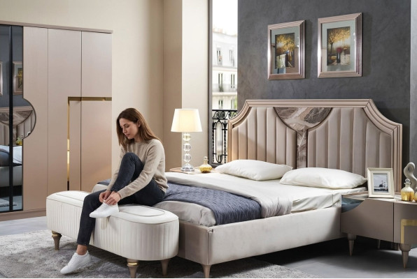 Bettrahmen Doppel Holz Bettgestelle Schlafzimmer Weiß Luxus Bett Modern Betten