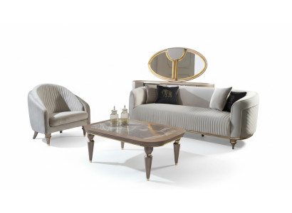 Sofagarnitur 3+1 Sitzer Sofas im italienischen Stil Designer Polster Sofas Neu