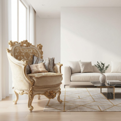 Klassischer Sessel Sofa Couch Stuhl Fernseh Clubsessel Italienische Möbel Neu