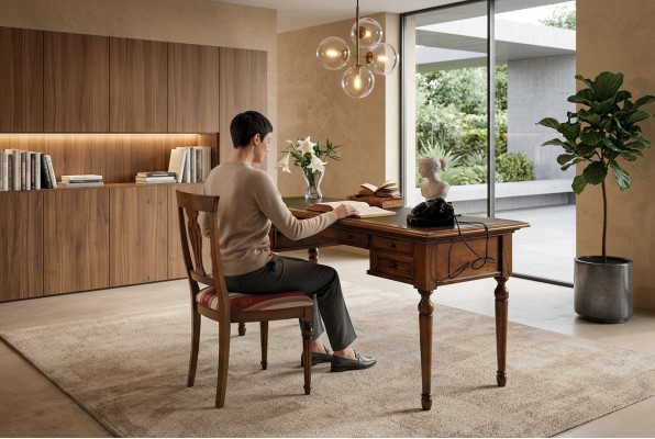Tisch Sekretär Schreibtisch Schreibtische Italienische Möbel Büro Holz Tische
