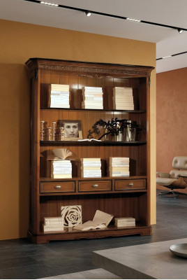 Büro Bücherregal Holz Bücherregal mit Schubladen Design Arbeitszimmer Möbel Neu