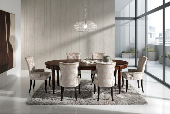 Esstisch Garnitur Esszimmer Möbel Einrichtung Gruppe Tisch + 6 Stuhl Set 7tlg.