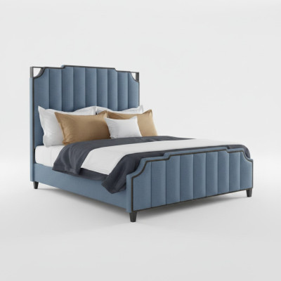 Luxus Schlafzimmer Doppelbett Bett 150/180x200cm Leder Metall Neu Hotel