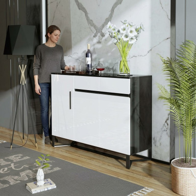 Kommode Sideboard Highboard Schrank Anrichte 3 Türen 2 Schubladen