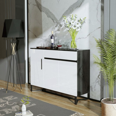 Kommode Sideboard Highboard Schrank Anrichte 3 Türen 2 Schubladen