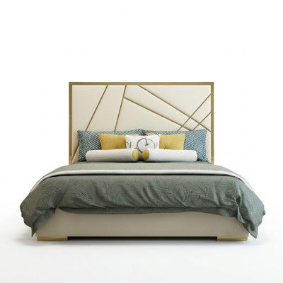 Designer Doppelbett Bett Hotel Deko Luxus Schlafzimmer 180/200x200cm Leder