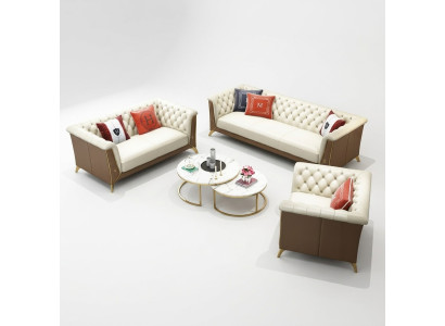 Sofa Couch Garnitur Sitz Polster Komplett Set 3+2+1 Sofas Designer