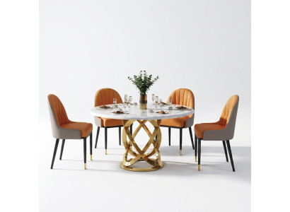 Hochwertige Wohnzimmer Rund Tische - Runde Designer Edelstahl Tisch