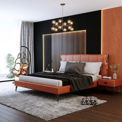 Doppelbett Bett Ehebett Design Luxus Luxur Polsterbett Designbett Textil