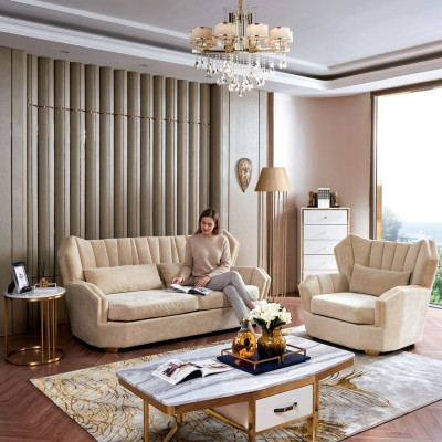 Komplett Set Sofagarnitur 3+1 Sitzer Designer Garnitur Wohnlandschaft Neu
