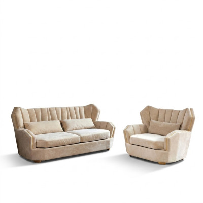 Komplett Set Sofagarnitur 3+1 Sitzer Designer Garnitur Wohnlandschaft Neu