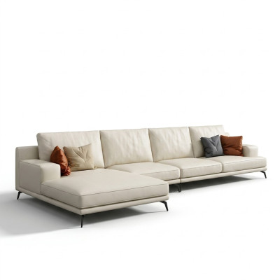 Moderne Sofa Eckgarnitur L Form Polster Sitz Ecke Couch + Hocker Italien