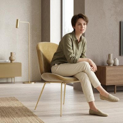 Stuhl 1x Luxus Design Polster Designer Stühle Sitz Lehn Büro Esszimmer
