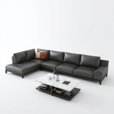Designer Ledersofa Ecksofa Polster Eck Couch Sitz Eck L Form Deko Garnitur
