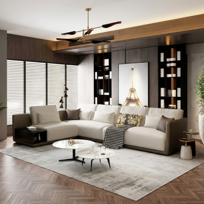Designer Ledersofa Ecksofa Polster Eck Couch Sitz Eck Deko L Form Garnitur