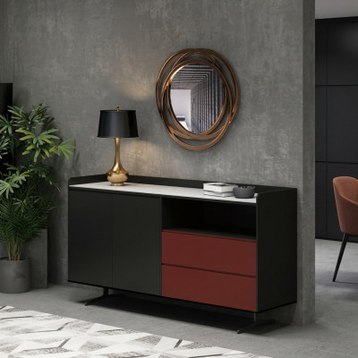 Italienische Designer Kommode Stil Möbel Hoch Schrank Schränke Orange