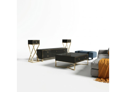 Italienische Designer Möbel 2tlg. Set Kommode + Couchtisch Hochglanzl