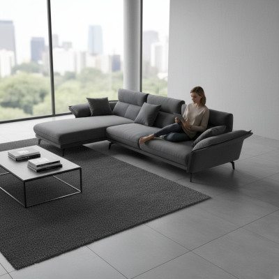 Sofa Stoff L-Form Couch Wohnlandschaft Ecksofa Garnitur Modern Design Couchen