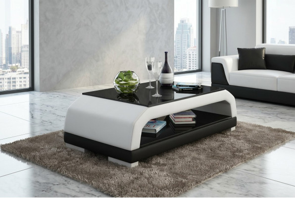 Couchtisch Leder Glastisch Design Tisch Sofa Beistell Couch Tische Farbe wählbar