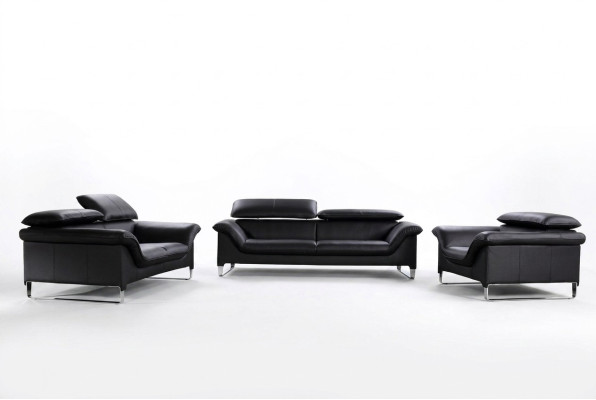 Ledersofa Couch Wohnlandschaft 3+1+1 Sitzer Garnitur Modern Design Sofa