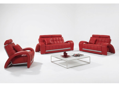Sofagarnitur 3+2+1 Sitzer Set Design Sofas Polster Couchen Leder Modern