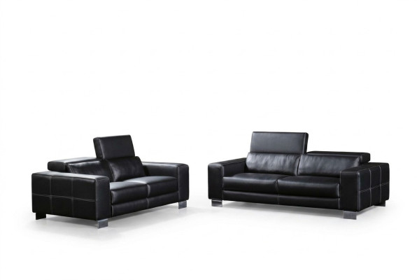 Ledersofa Couch Wohnlandschaft 3+2 Sitzer Garnitur Deko Design Modern Sofa