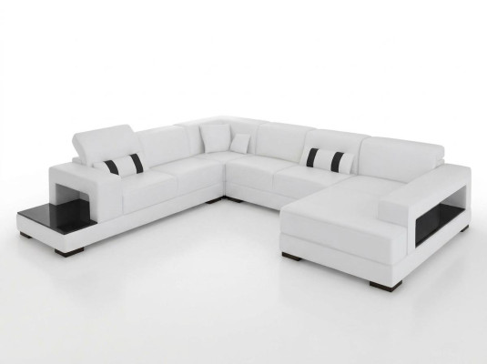 Ecksofa Sofa Couch Polster Deko Wohnlandschaft Leder Eck Sofas Garnitur